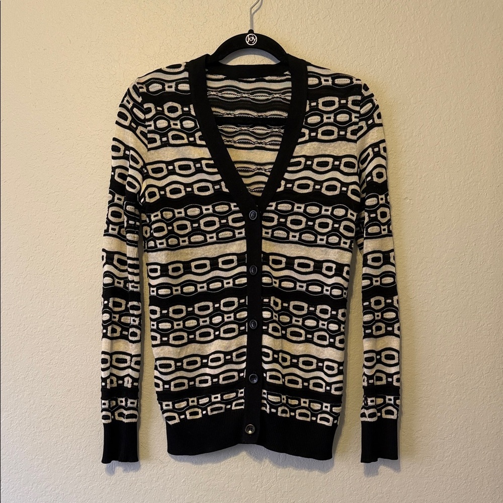 M by Missoni Black and Cream Patterned Cardigan